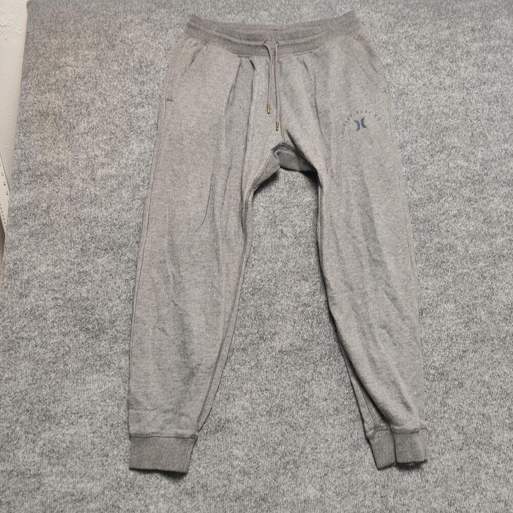 Hurley Sweatpants Mens XL Gray Fleece Joggers Elastic Waist Logo Pockets